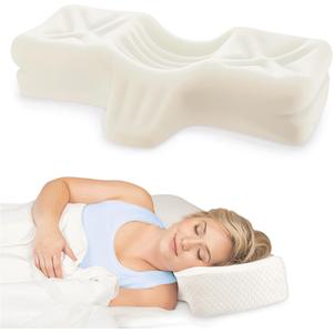 Therapeutica Cervical Orthopedic Foam Pillow - Neck Support Pillow for Side & Back Sleepers - Ergonomic Pillow for Neck Support, Relief, & Spinal Alignment Average Size, Firm