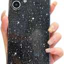 OWLSTAR for iPhone 16 Plus Case 6.7 inch, Cute Glitter Bling Thin Slim Cover, Shockproof Sparkly Shiny Soft Silicone Phone Case for Women Girls (Black), Pack of 4