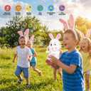 Easter Bubbles Bunny Bubble Machine for Kids, Rabbit Bubble Blower Toy with Refill Solutions, Music, Lights & Sticker- Easter Basket Stuffer Gift for Girls Boys