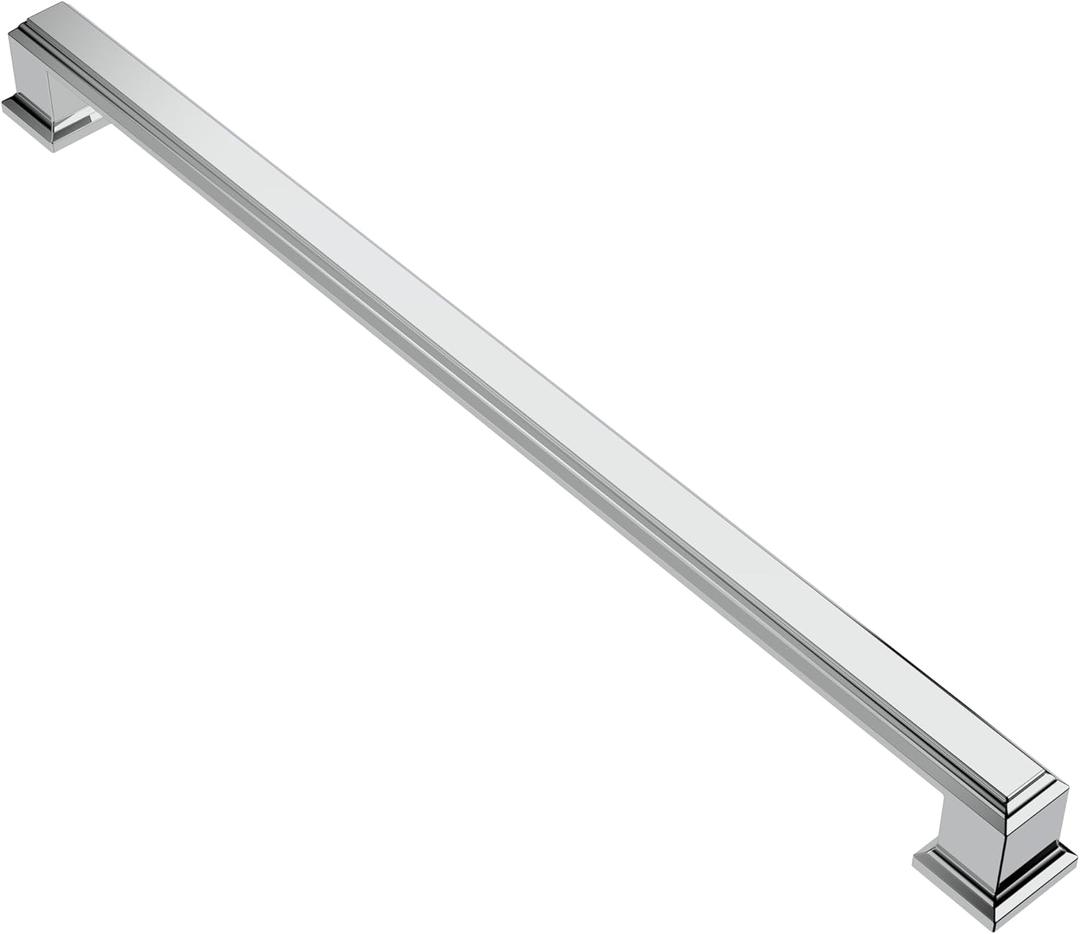 Alzassbg 10 Pack Polished Chrome Cabinet Pulls, 10 Inch(256mm) Hole Center Cabinet Handles Kitchen Pulls for Cabinets and Drawer AL3071CP (10" Hole Center)