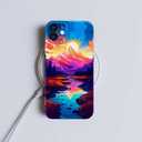 Compatible with iPhone 11 Case - Shockproof Full Body Case for Men and Women, Anti-Scratch, Stylish Design with Mountains and Streams at Sunset Compatible for iPhone 11