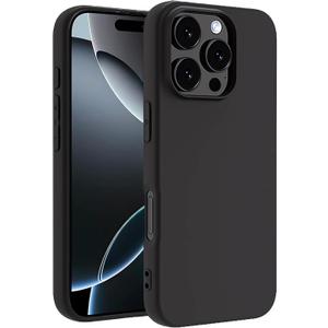 Phone Case Compatible with iPhone 16 Pro, Black Case Anti-Fingerprint Protective Bumper Matte Cover for 6.3 Inch, Case For iPhone 16 Pro