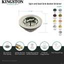 Kingston Brass K212BB Tacoma Spin and Seal Sink Basket Strainer, Brushed Brass