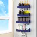 4 Pack Magnetic Spice Rack Organizer for Refrigerator and Oven, Dark Blue Fridge Organizers and Storage for Kitchen