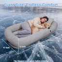 WROS Cooling Human Dog Bed for Summer, Breathable Washable Floor Lounger for People & Pets, 72"x41"x12", Glacier Grey, Pet Bed for Hot Weather Relaxing