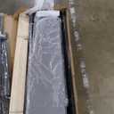 Full Size Bed Frame with LED, 4 Drawers, Wings Headboard Design, Light Grey