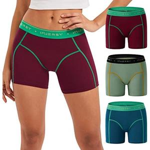 INNERSY Women's 4" Inseam Boxers Briefs Cotton Boyshorts Underwear Ladies Panties 3-Pack, L