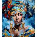 YHSKY ARTS Black Woman Wall Art - African American Painting, Vintage Pictures, Modern Abstract Girl Artwork for Home Decor
 (36"L x 24"W)