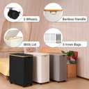 iEGrow Lagre Laundry Basket with Wheels, Laundry Hamper with Lid, 160L Clothes Hamper for Laundry with 3 Liner Bags, for Laundry Room, Bedroom, Dormitory Organization,Beige