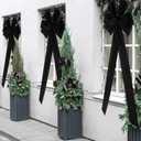 Hungdao Extra Large Christmas Tree Topper Bows 70.9 x 19.7 Inch Giant Oversized Huge Christmas Velvet Decorative Bows with Long Streamers for Tree Front Door Patio Outdoor Decor(Classic,Black)