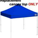 Eurmax USA 10x10 Pop Up Canopy Replacement Top,Universal Instant Canopy Cover ONLY,Heavy Duty UPF 50+ UV Protection,Water & Wind Resistant Tarp,Bonus 4 Sand Bags (Blue)