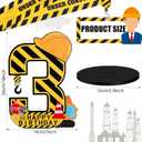 MiniInflat Construction 3rd Birthday Number Sign Centerpiece Truck 3rd Sign Construction Birthday Party Supplies Wooden Excavator Hat 3 Years Old Number for Boys Anniversary