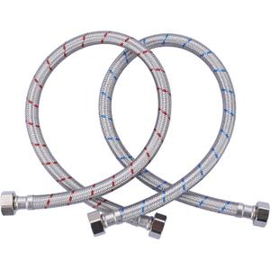 ARCORA 24-Inch Line Connects Kitchen Sink to Water Supply, Braided Stainless Steel cUPC Supply Lines 1/2 Inch FIP x 1/2 Inch FIP Sink Hose Attachment for Faucet 1 Pair