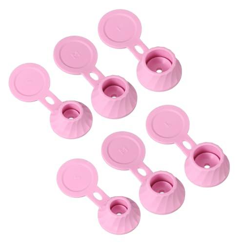 uxcell 6 Pcs Bottle Emptying Caps 3 Sizes Shampoo Upside Down Flip It Bottle Caps Kit Inverted Leak-Proof Cap for Shower Gel Bottles Lotions Shampoos Kitchen Condiments, Pink