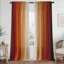 Burnt Orange Curtains 84 Inch Length for Living Room 2 Panel Set Burnt Orange and Terracotta Window Curtain Rust Orange Ombre Gradient Light Filtering Curtains Modern Abstract Drapes