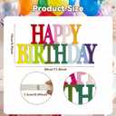Novabright Happy Birthday Sign Centerpieces for Table Birthday Party Decorations for Women Bday Birthdays Themed Celebration Party Supplies(Rainbow,Glitter)