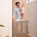 Retractable Baby Gate Perma Child Safety 33" Tall x 55 Wide, Mesh, for Stairs, Doorways, Dogs, Pets, Indoor, Outdoor, One-Handed Operation, Locking, Easy Install, Hardware Mount