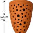 Terracotta Rocket Shaped Orchid Pot with Holes for Small Plants, Hanging Clay Orchid Planters for Outdoors
