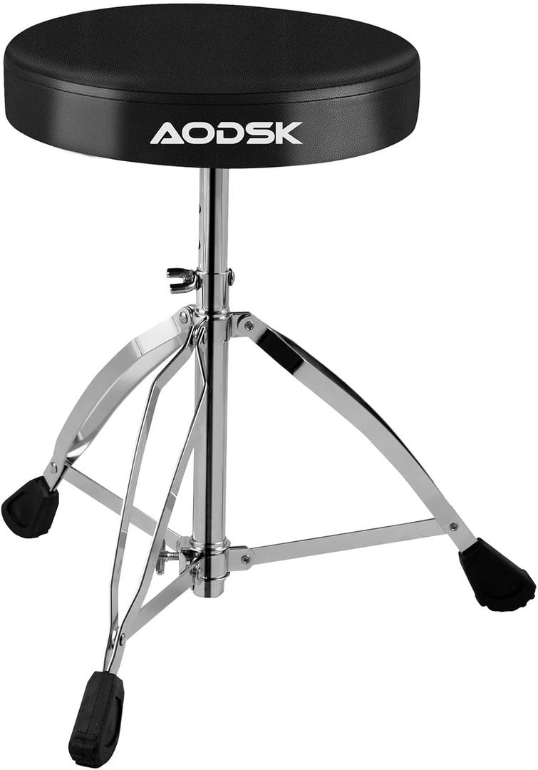 AODSK Drum Throne, Widened Thick Padded Adjustable Drum Stool, Height Adjustable 16.34-20.67 Inch, Universal Heavy-Duty Drum Seat DP-27
