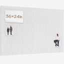Lightomorrow Bulletin Board 36 x 24 inches, 3' x 2' Linen Board for Wall, Decorative Fabric Pin Board with Safe Removable Adhesive Tapes for Home and Office, Includes 20 Push Pins-Gray Stripes