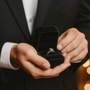 Velvet Ring Box, Earring Jewelry Gift Display Case, Black Square Ring Pendant Storage Holder for Proposal Engagement, Wedding, Anniversary