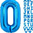 TONIFUL 40 Inch Large Blue Letter O Balloon - Giant Alphabet Foil Mylar for 2026 Graduation Birthday Party, Anniversary, New Year, Graduation Supplies Decorations