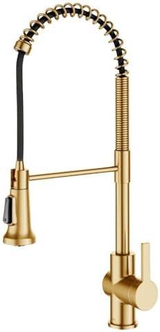 KRAUS Britt 2nd Gen Commercial Style Pull-Down Single Handle Kitchen Faucet in Brushed Brass, KPF-1691BB