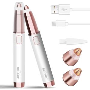 gurelax Electric Eyebrow Razor for Women, Eyebrow Hair Remover, Painless Eye Brow Trimmer Shaper with LED Light, USB Rechargeable, Eye Brow and Face Epilator as Stockings Stuffers (White-4)
