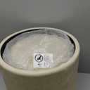 Faux Leather Round Ottoman with Storage Set of 2, Button Tufted Ottoman Foot Stools, 14.76"L x 14.76"W x 17.32"H, Small Boucle Coffee Table Footstool with Removable Lid for Living Room, Bedroom, Beige