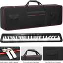 MUINS 88 Key Keyboard Case(Inner dimension: (55.1"*17.1"*6.7"),digital piano Keyboard carrying travel case Gig bag,thickened waterproof foldable 600D Oxford cloth,Music Page Holder & Keyboard Stickers