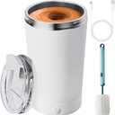 Self Stirring Mug With Lid 13.5 Oz Electric High Speed Mixing Cup 400ML Rechargeable Automatic Stirring Coffee Mixer Cup(Color:White)