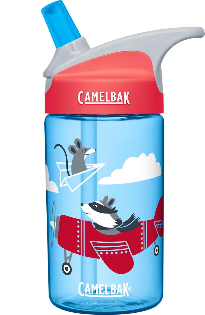 CamelBak Eddy Kids Big Bite Valve Straw Water Bottle Airplane Bandits, 12oz 2pcs