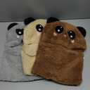 3 Pcs Toddler Boy Girl Winter Hats Scarf Warm Baby Kids Plush Hat Earflaps Hood Scarf Beanie Skull Cap (Gray, Coffee, Khaki)