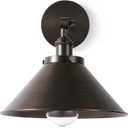 10 Inch Large Cone Vintage Adjustable Swing Arm Bronze Wall Sconce Antique Brass Sconce Light Aged Brass Industrial Wall Light Fixture for Kitchen, Living Room, Hallway, Office (Bulb Included)