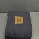 100% Cotton Blankets Queen Size for Bed - Waffle Weave Blankets for Summer, Lightweight and Breathable Soft Woven Blanket for Spring, (Dark Grey, Queen (90" x 90"))