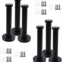 Wall Hooks Heavy Duty Coat Hooks Stainless Steel Clothes Hanger for Hanging Bathroom Towels Handbag Black 4-inch Length with 16mm Shank Dia - Pack of 6