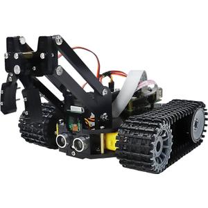 Freenove Tank Robot Kit for Raspberry Pi 5 4 B 3 B+ Zero 2 W, Crawler Chassis, Grab Objects, Ball Tracing, Line Tracking, Obstacle Avoidance, App Control, Camera, Servo (Raspberry Pi NOT Included)