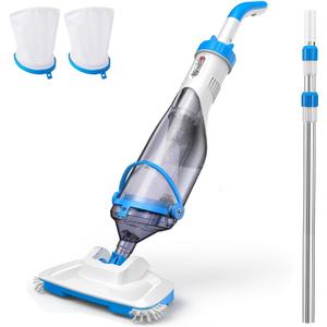 Pool Vacuum for Above Ground Pools & Inground Pools, 2026 Update for Motor, Consciot Rechargeable Handheld Cleaner with Telescopic Pole, 18.5 GPM Suction, 13.4" Head, 60-Min Runtime
