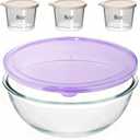 6QT Extra Large Glass Mixing Bowls Clear Glass Salad Cooking Bowls for Kitchen Salad Bread Storage with 8oz Small Bowls,Ideal for Kitchen Storage