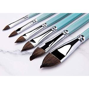 Sable Watercolor Brushes, 6pcs Professional Cat's Tongue Filbert Artist Paint Brushes for Watercolor, Acrylic & Oil Gouache