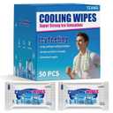 50 Pack Cooling Wipes Cooling Towels for Neck and Face Cool Towel Neck Wraps, Ice Towel, for Yoga,Sport,Running,Gym,Workout,Camping,Fitness,Workout & More Activities Camping in Hot Weather (Green)