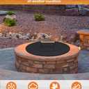 20" Wooden-Handle Fire Pit Lid for Pits up to 18", Round Metal Bonfire Pit Burner Pan Cover, Smokeless Fire Pit Cover for Fire Tables, All-Weather Resistance Outdoor Firepit Accessory