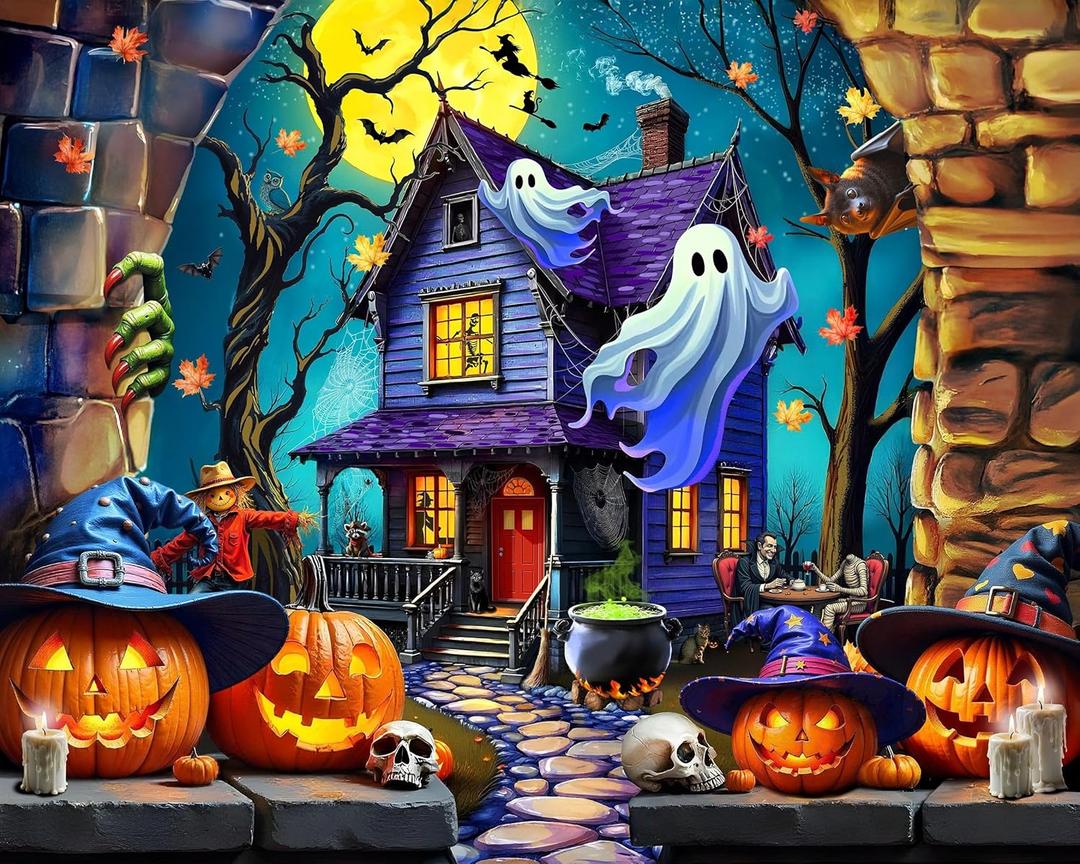 Springbok Haunted Halloween Party 1000 Piece Jigsaw Puzzle for Adults - Haunted Mansion - Unique Cut Pieces - Made in USA