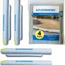 Reusable Flood Barrier & Water Diverter | No Sand Bags, Reusable Flood Protection | Protects Home, Garage, Driveway & Doorway | Flood Prevention Tool | Fast Setup - 4ft x 6in