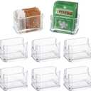 ELLDOO Set of 8 Sugar Packet Holder, Acrylic Sugar Bowl for Restaurant, Tea Bag Organizer, Small Condiments Packet Holder Sugar Caddy Dispenser for Countertop Coffee Bar