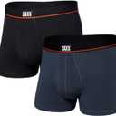 SAXX Underwear Co. Men's Non-Stop Stretch Cotton Trunk Fly 2-Pack, size medium