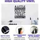 Motivational Wall Stickers, Gym Wall Decals, (Easy to Install), Wall Decor Quotes Sports Workout Inspirational Office Bedroom Women Positive Family Art Home Vinyl, A Little Progress Each Day 20"X24"