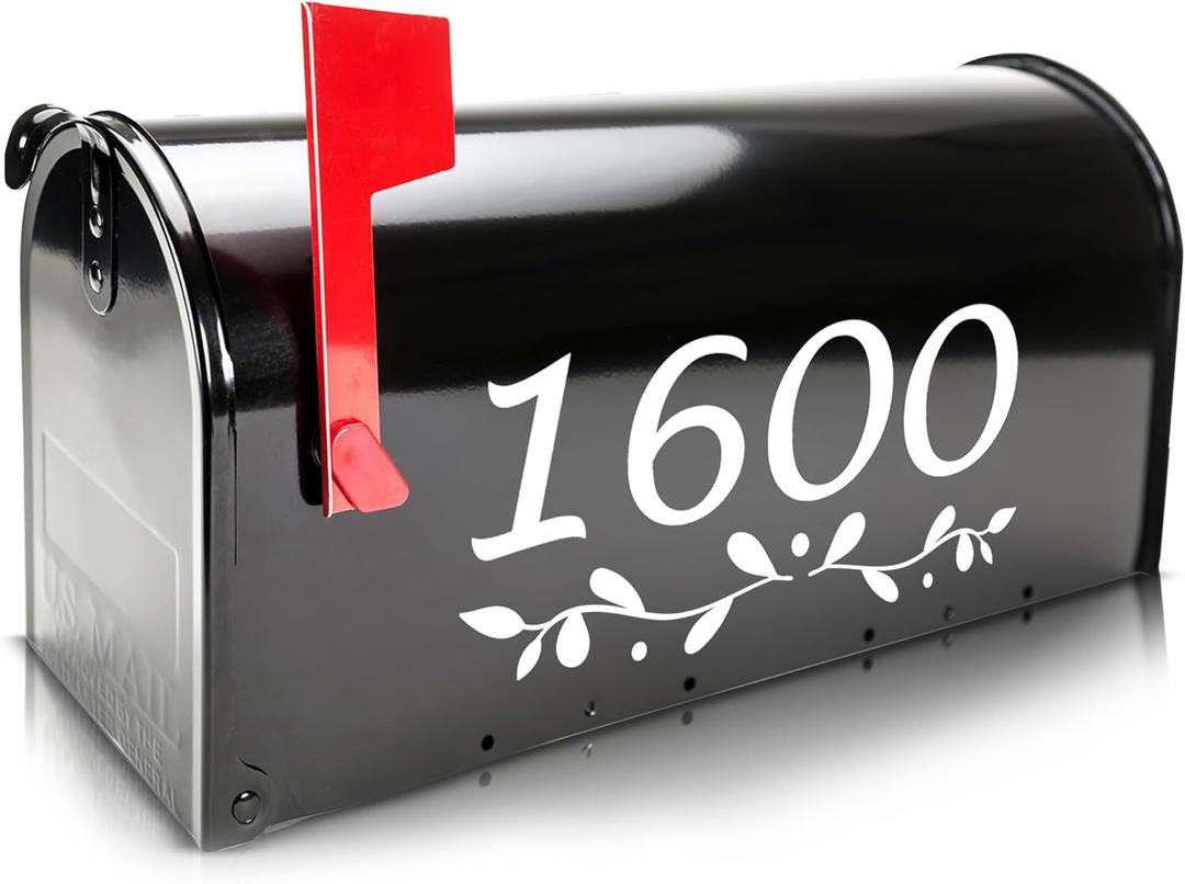 ASSURED SIGNS 3 Inch REFLECTIVE Mailbox Numbers for Outside - 5 Complete Sets 0-9 Numbers - Self Adhesive Vinyl Stickers for Mailbox - Weatherproof White Address Number Decals