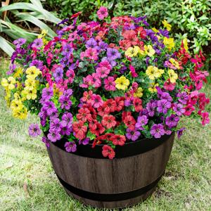 Lnoicy 20 Bundles Artificial Fake Flowers Faux Eucalyptus Flowers for Outdoor Outside,Fake Plants UV Resistant for Porch/Garden/Home Decoration5 Color