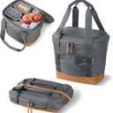 CleverMade Pacifica Collapsible Cooler Bag – Small Portable Cooler Bag for Travel, Foldable Insulated Cooler for Beach, Picnic & Road Trips, Holds Up to 18 Cans, Leakproof Soft Carry Cooler - Gray